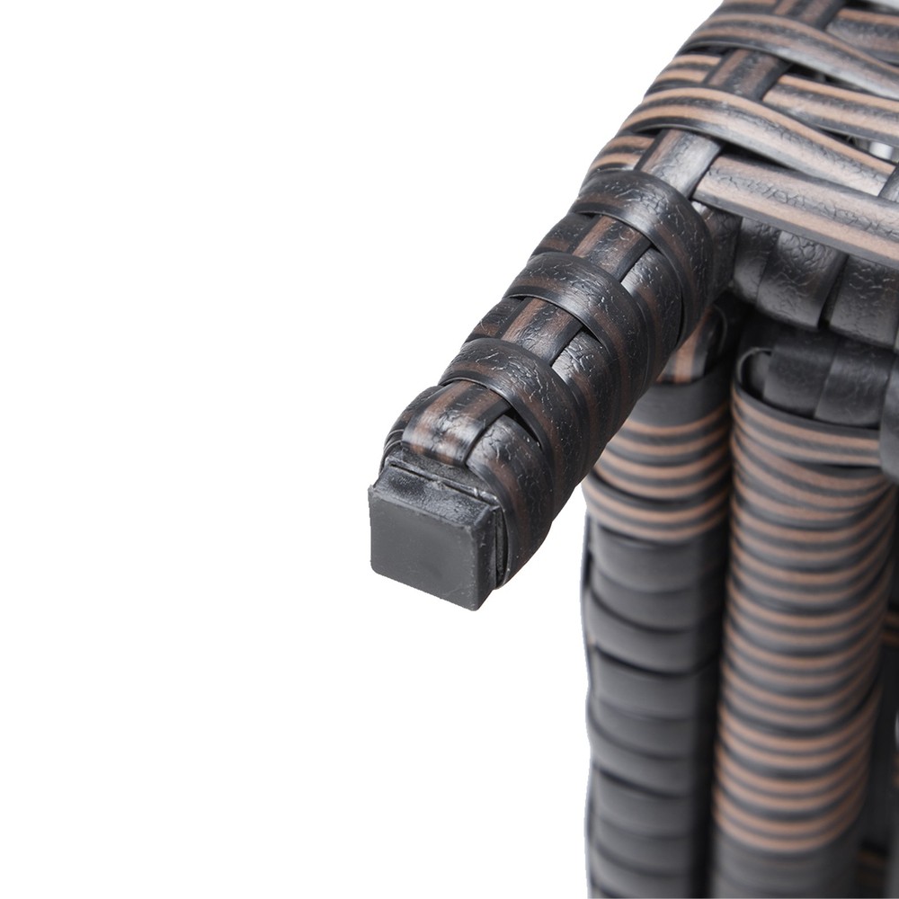 PE Wicker Side Table with Storage, Patio Rattan End Table Square Container