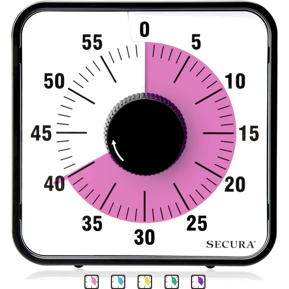 60-Minute Visual Countdown Timer, 7.5-Inch Oversize Classroom Visual Timer fo...