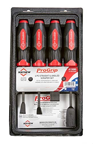 Mayhew Tools 13080 4-Piece Straight/Angled Scraper Set, Progrip