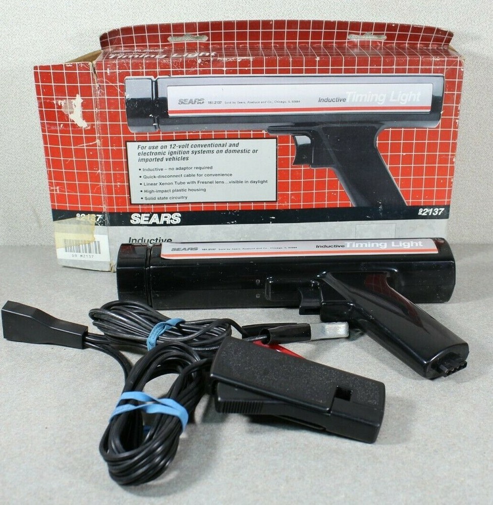 Vintage Sears Clamp On Inductive Timing Light w/ Box 92137