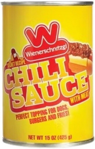 Wienerschnitzel Chili Sauce Secret Recipe with Meat 3 cans Great on Hot Dogs