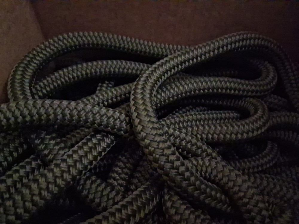 9/16 x 50 ft. Double Braid-Yacht Braid Polyester Rope. Olive Drab.