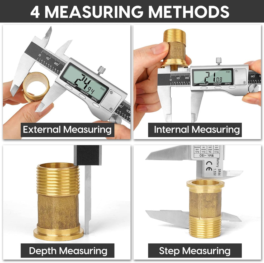 Digital Caliper Measuring Tool, 6 Inch Caliper Tool with Large LCD Screen, Easy