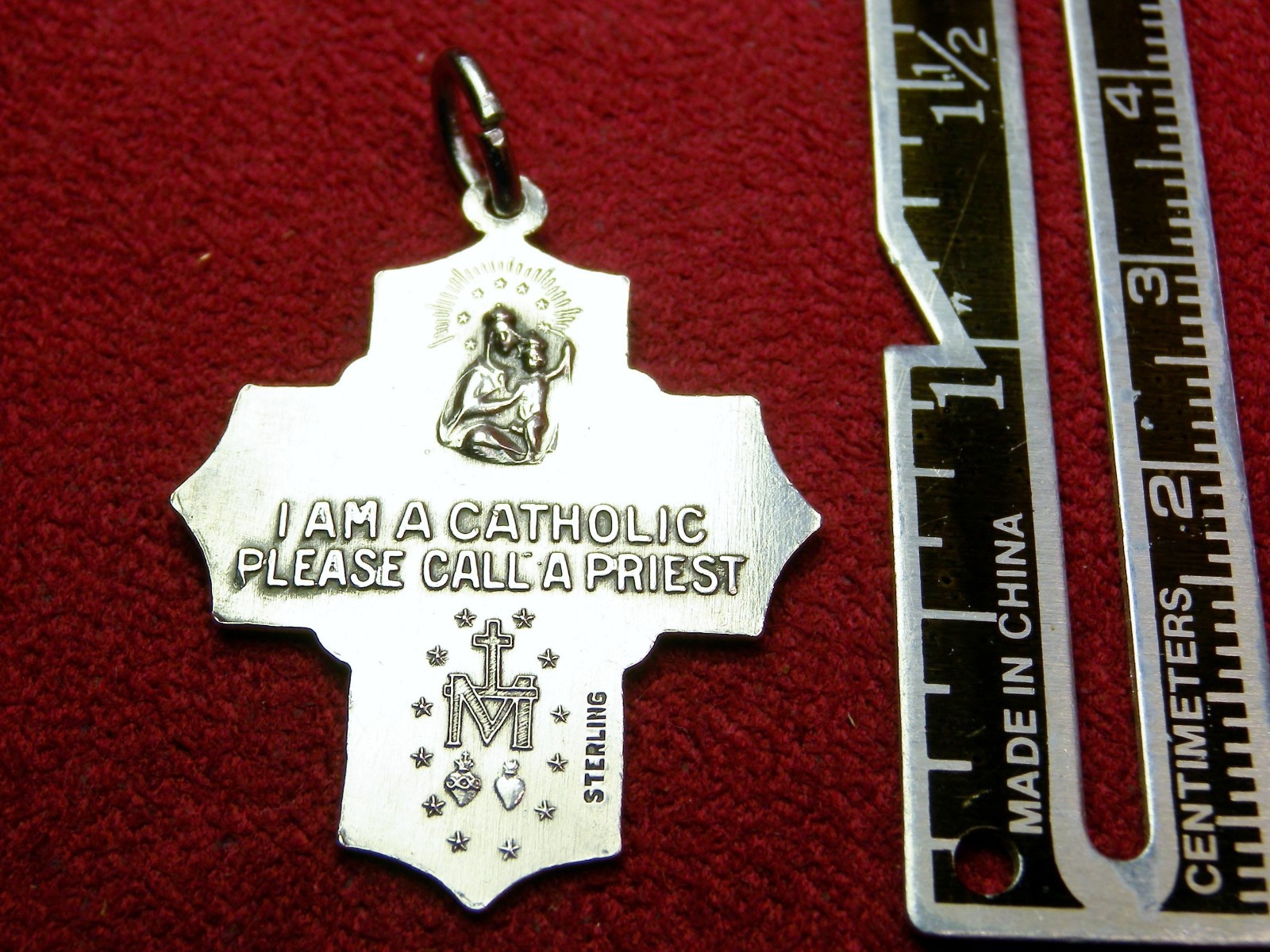 Chapel Sterling WWII GI’s Dog tag Chain Miraculous Medal Scapular Holy Spirit