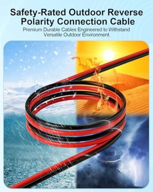 Solar Panel Connector to SAE Adapter Cable 10AWG Solar Extension Cable 20FT