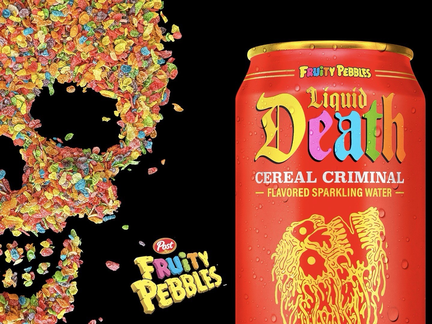 Liquid Death x Fruity Pebbles CEREAL CRIMINAL Sparkling Water - One 12oz Can