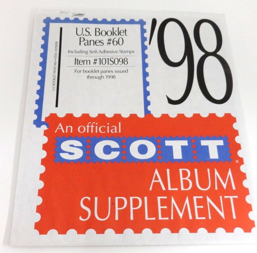 Scott 1998 United States Booklet Panes Stamp Album Supplement #60 101S098 NOS