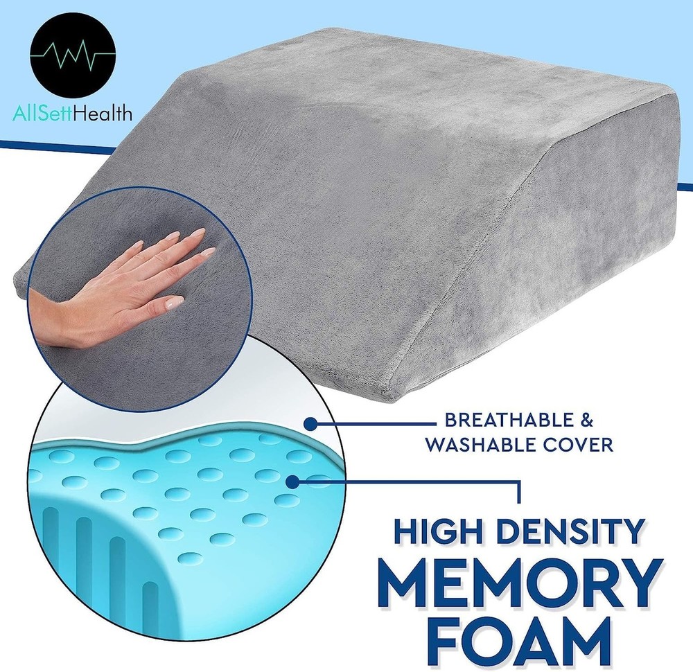 Leg Elevation Pillow - Memory Foam Leg Elevating Pillow | Leg Rest Wedge - Le...