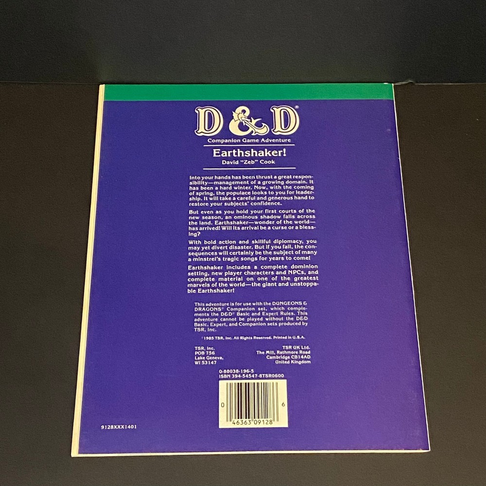 D&D Dungeons & Dragons - Module CM4 - Earthshaker! - 1985 - TSR 9128 - VF