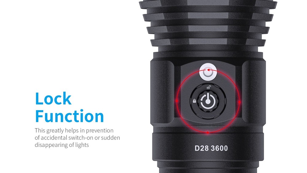 XTAR D28 3600 Lumen Diving Flashlight FULL SET + HANDLE + GREASE - 2023 MODEL