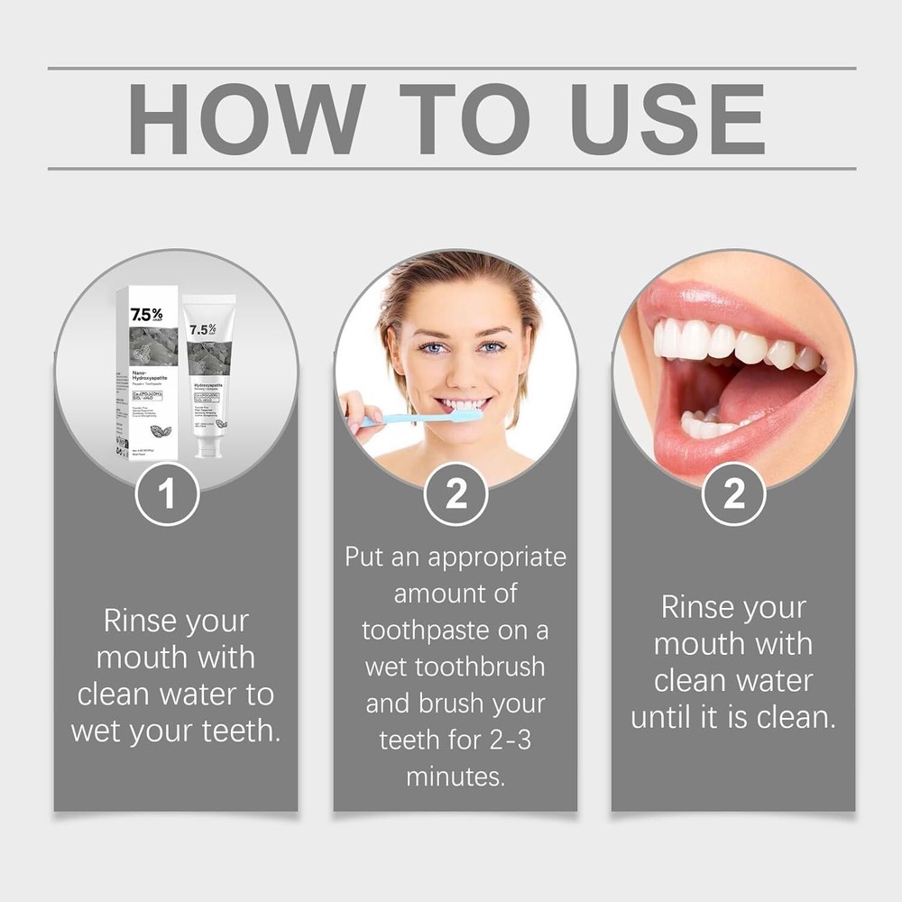 7.5% Hydroxyapatite Toothpaste Remove Yellow Tooth Stains For Sensitive Teeth~👍