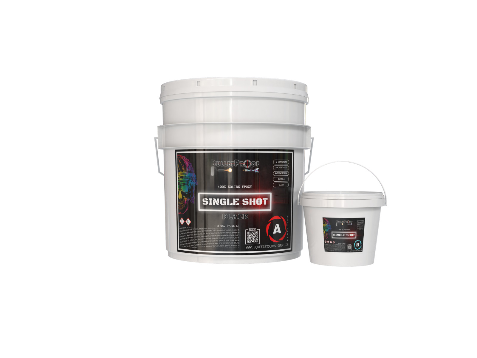 BP: Single Shot |100% Solids Epoxy Kit BLACK (3 Gallons) Concrete, Wood & more!