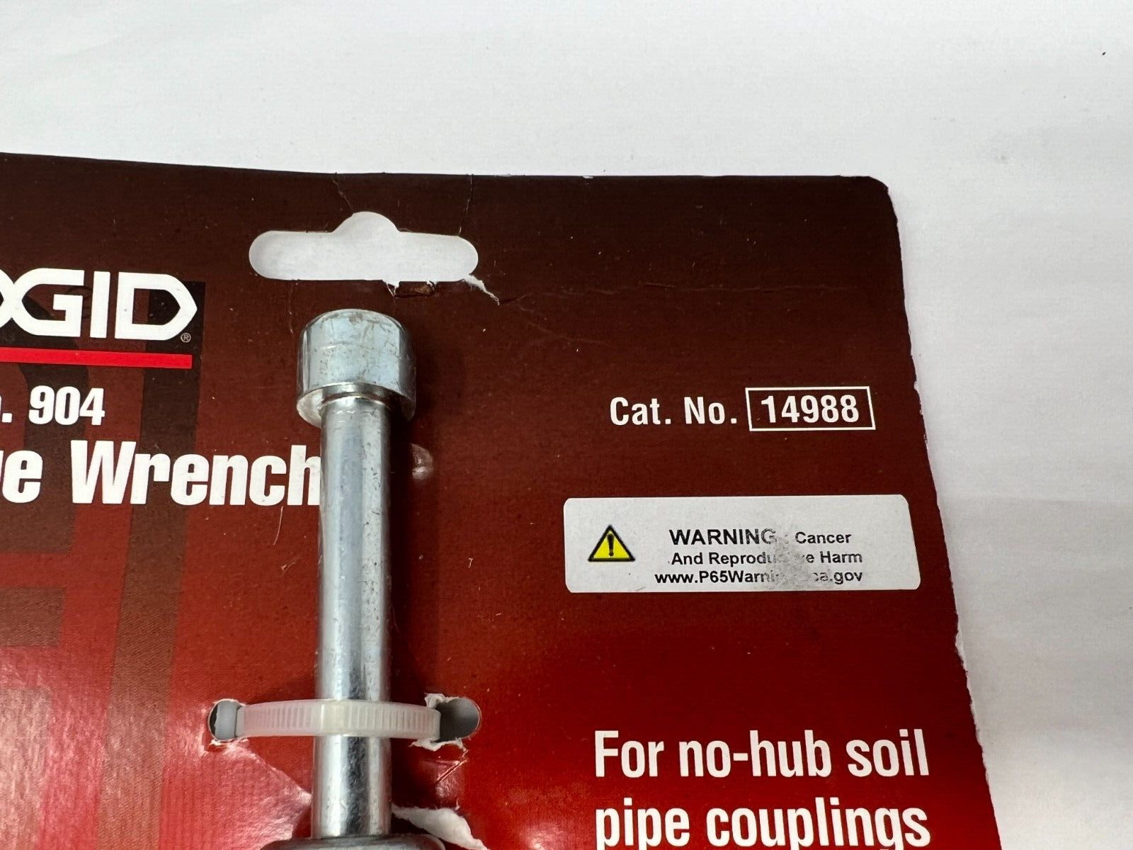 NEW 14988 Ridgid 3/8 No Hub Soil Pipe Torque Wrench 80 IN/LB Fast Free Shipping!