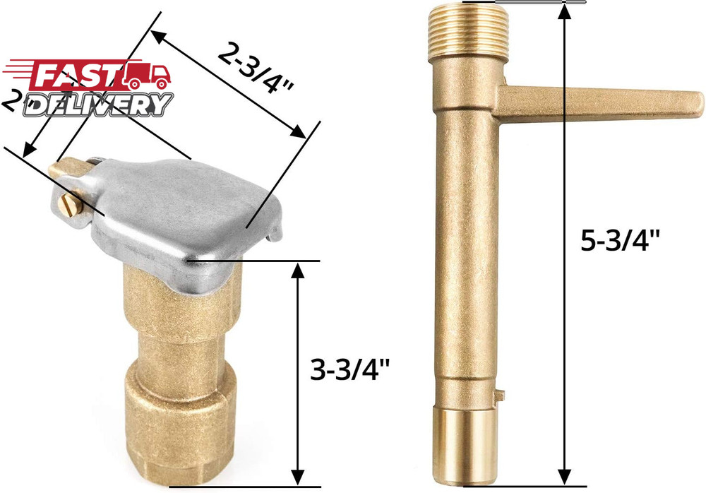 QWORK Quick Coupling Valve Key Set, 3/4-Inch Brass Quick Coupler Valves, Irrigat