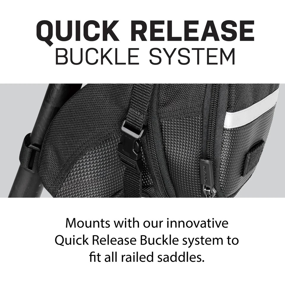 Durable Micro Strap Mount For Bikes With Reflective Strip And Expandable Storage