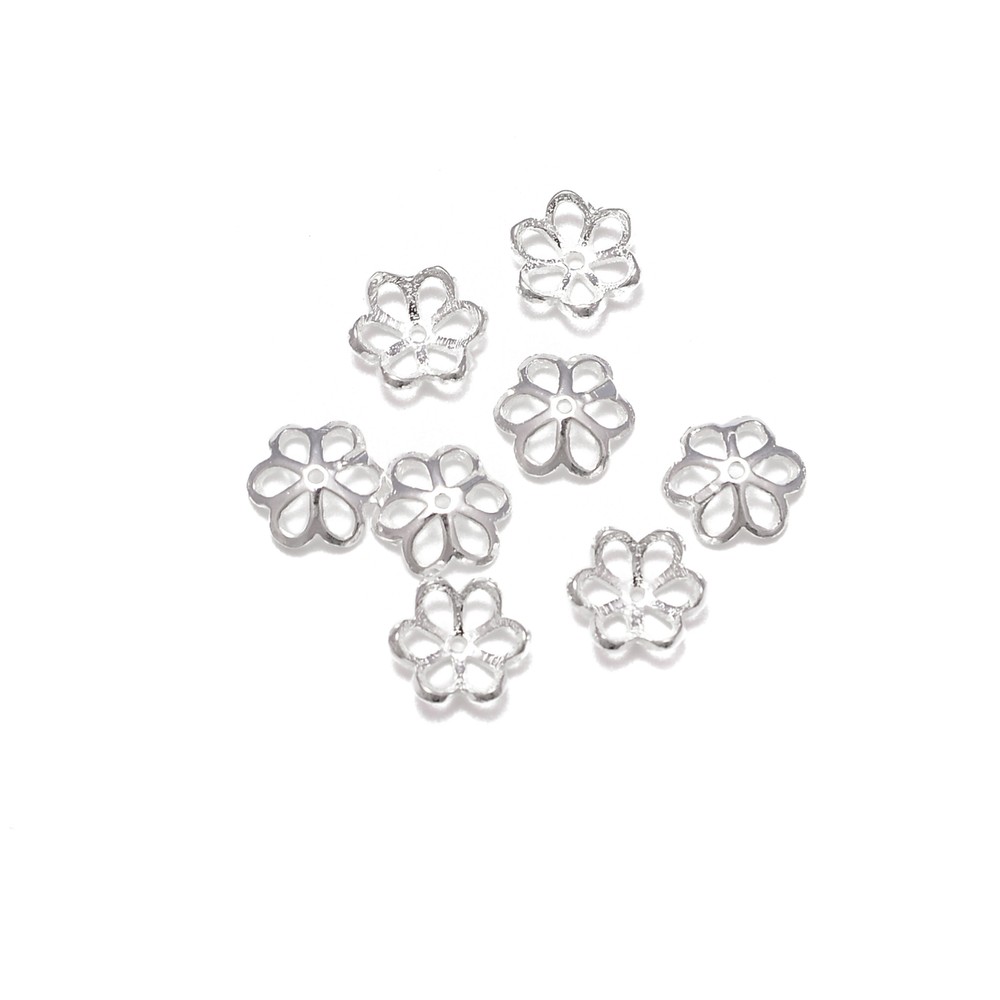 Sterling Silver Beads Cap Size 7mm, 16pcs per Bag (7mm)