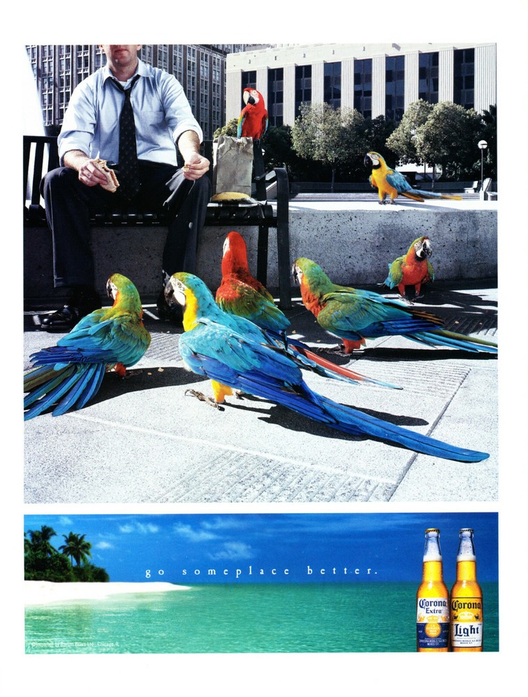 CORONA BEER AD #20 RARE 2002 OOP "GO SOMEPLACE BETTER"