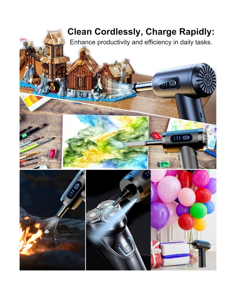 LIHAN Compressed Air Duster,Dust Cleaner for Car,Computer,Keyboard,... Fast Ship
