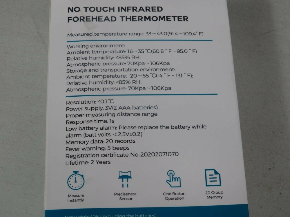 Brand New - No Touch Infrared Forehead Thermometer