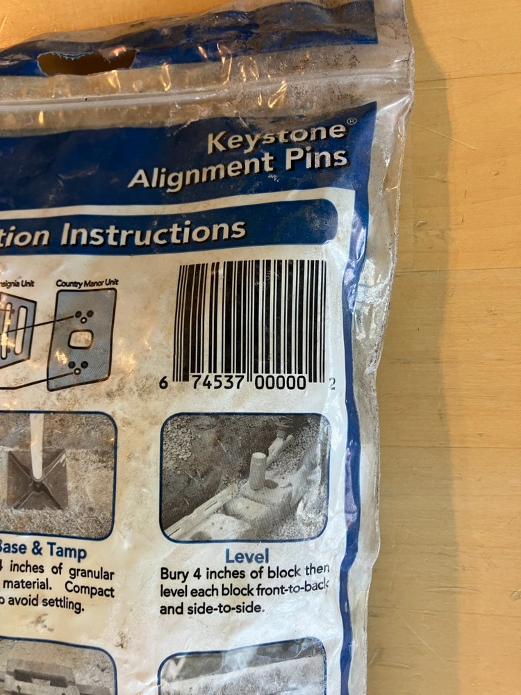 (2) Keystone Alignment Pins, Retaining Wall Installation, 50/Pk, 1-7/8”