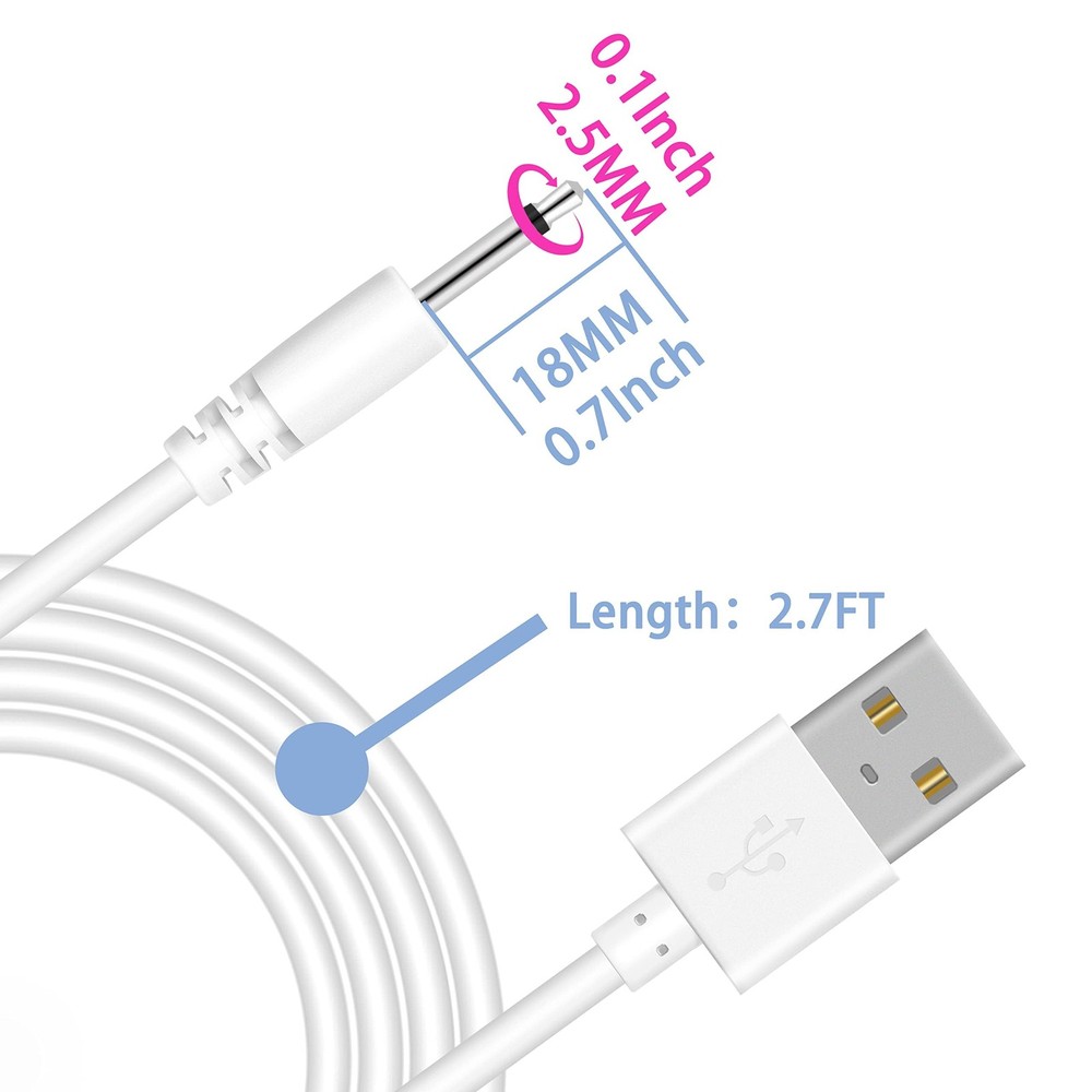 FARSEOMIX DC Charging Cable, 2.7ft Replacement 3ft (100cm), White