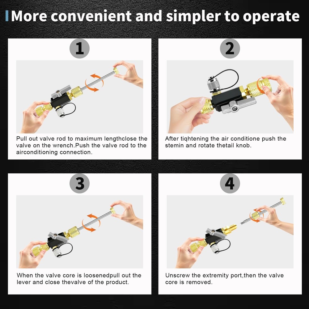 HVAC Valve Core Removal Tool, Mega Flow Vacuum-Rated Valve Core Removal Tool,...