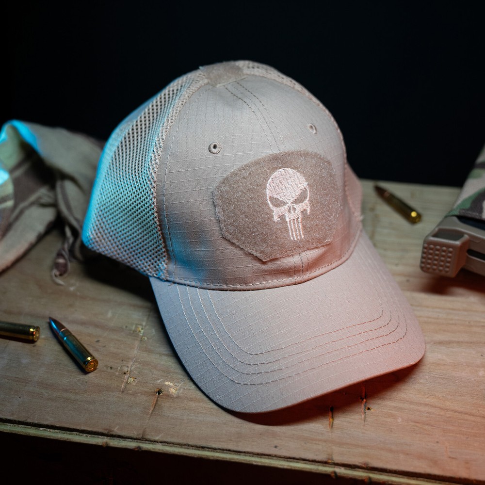 Punisher Tactical Cap With Loop Surface Hook Backed Morale Patches Operator Cap