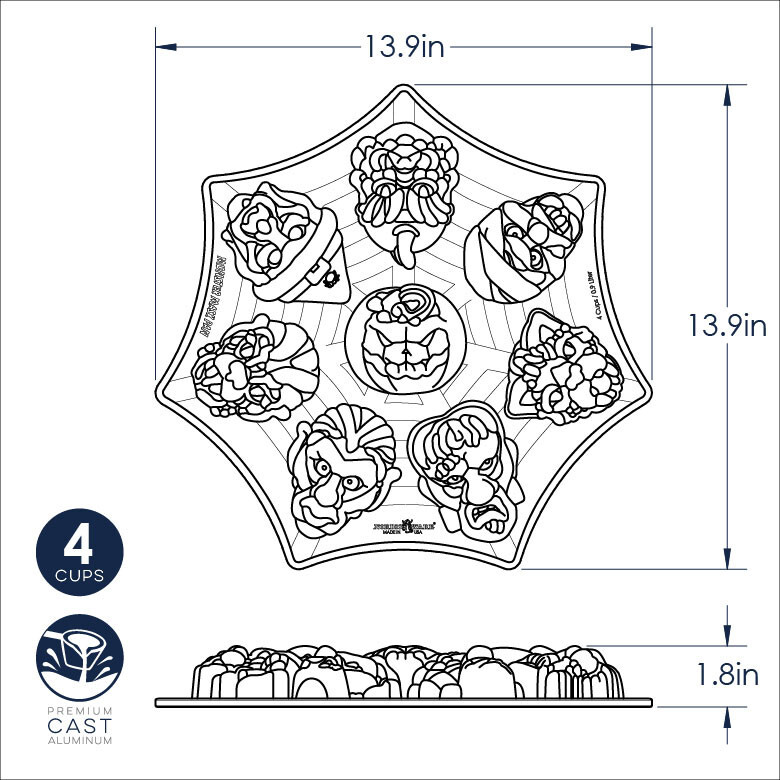 Nordic Ware Monster Mask Cakelet Pan