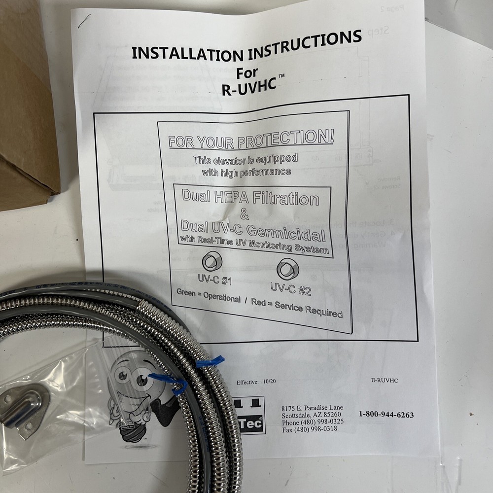 MAN-D-TEC Elevator Filtration System Panel - R-UVHC - New Old Stock
