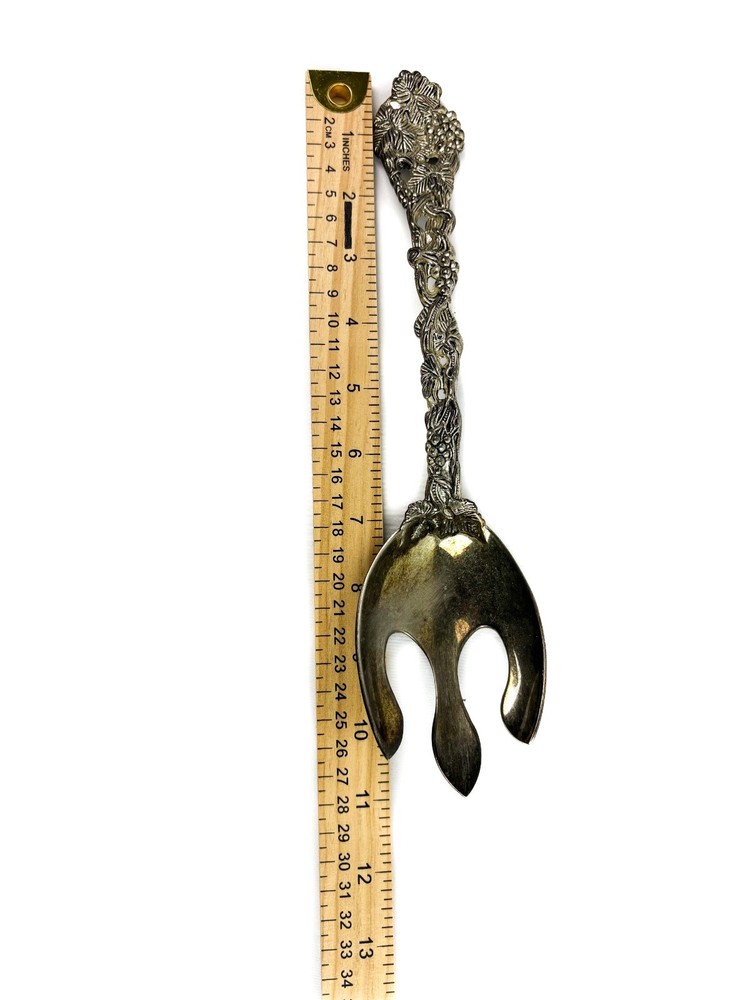 Vintage Godinger Silver Art Co. Servingware Set Grape Vine Pattern Spoon & Fork