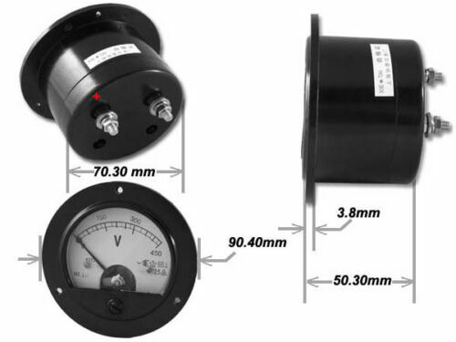 62C2 DC 0-50V Round Analog Panel Meter Volt Voltage Meter Voltmeter Gauge DC 50V