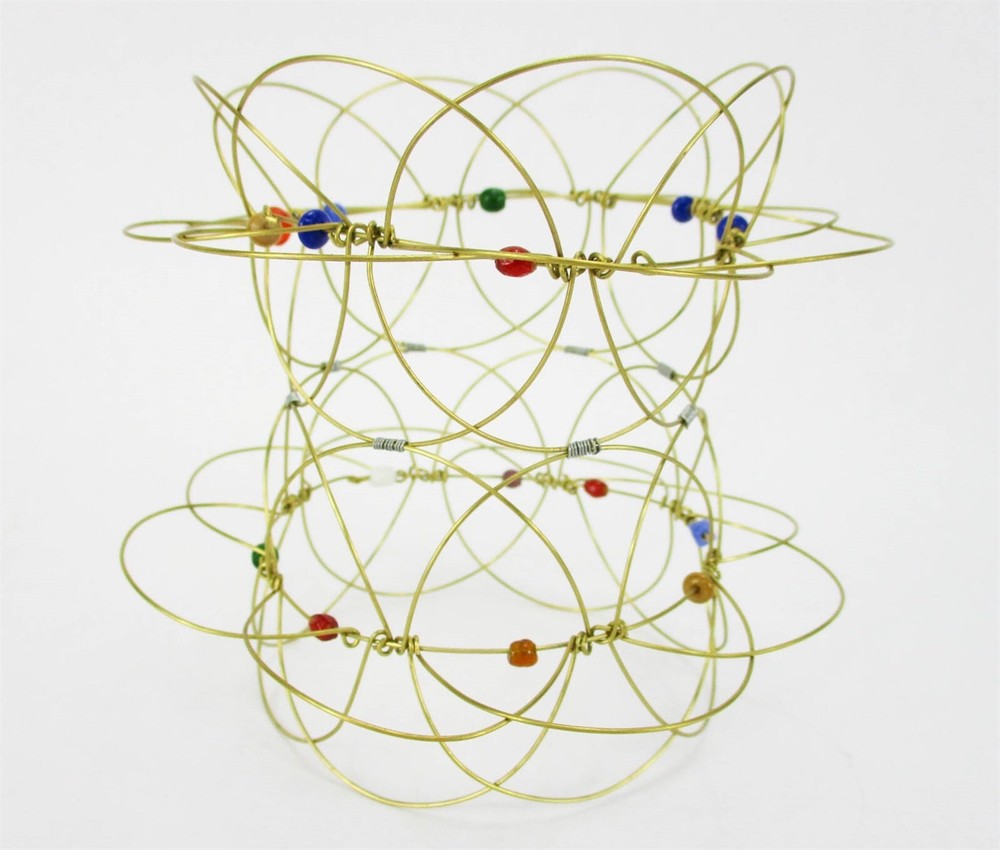Brass Wire Mandala Meditation Tool 3D Toy Flexi Sphere Magic Loops Double