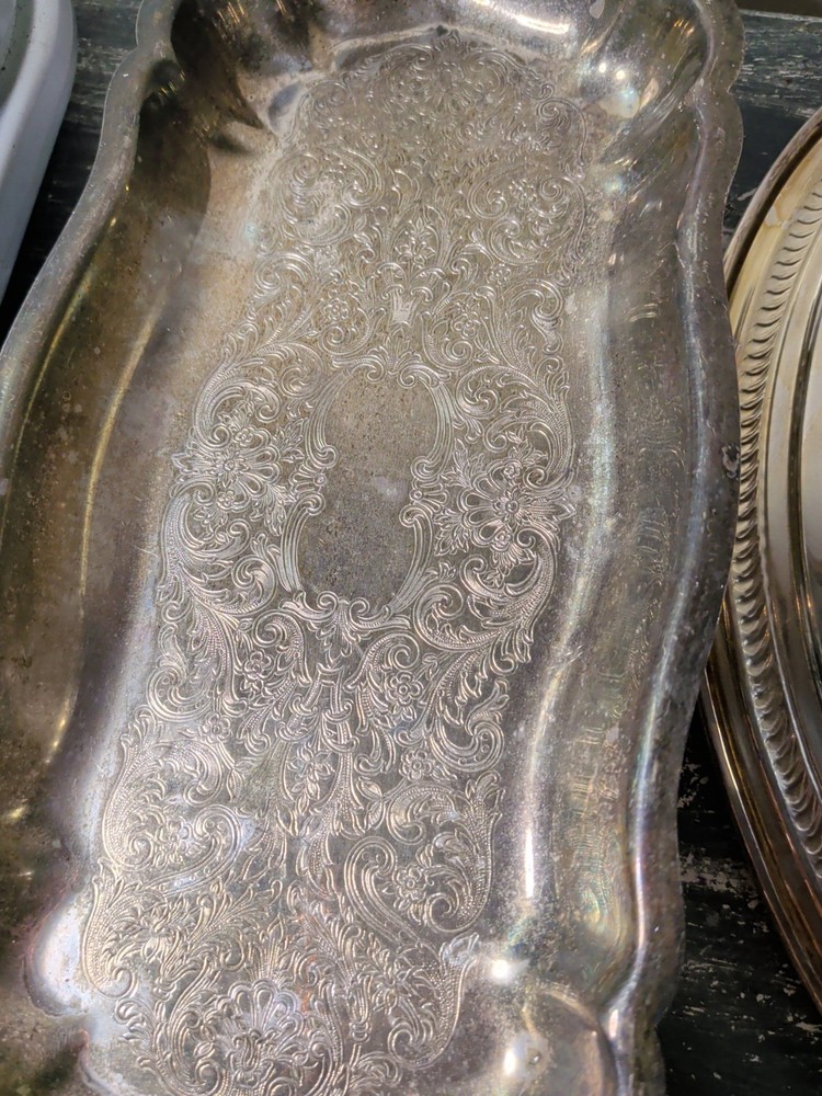 Vintage Silverplate Oval Shape Trays
