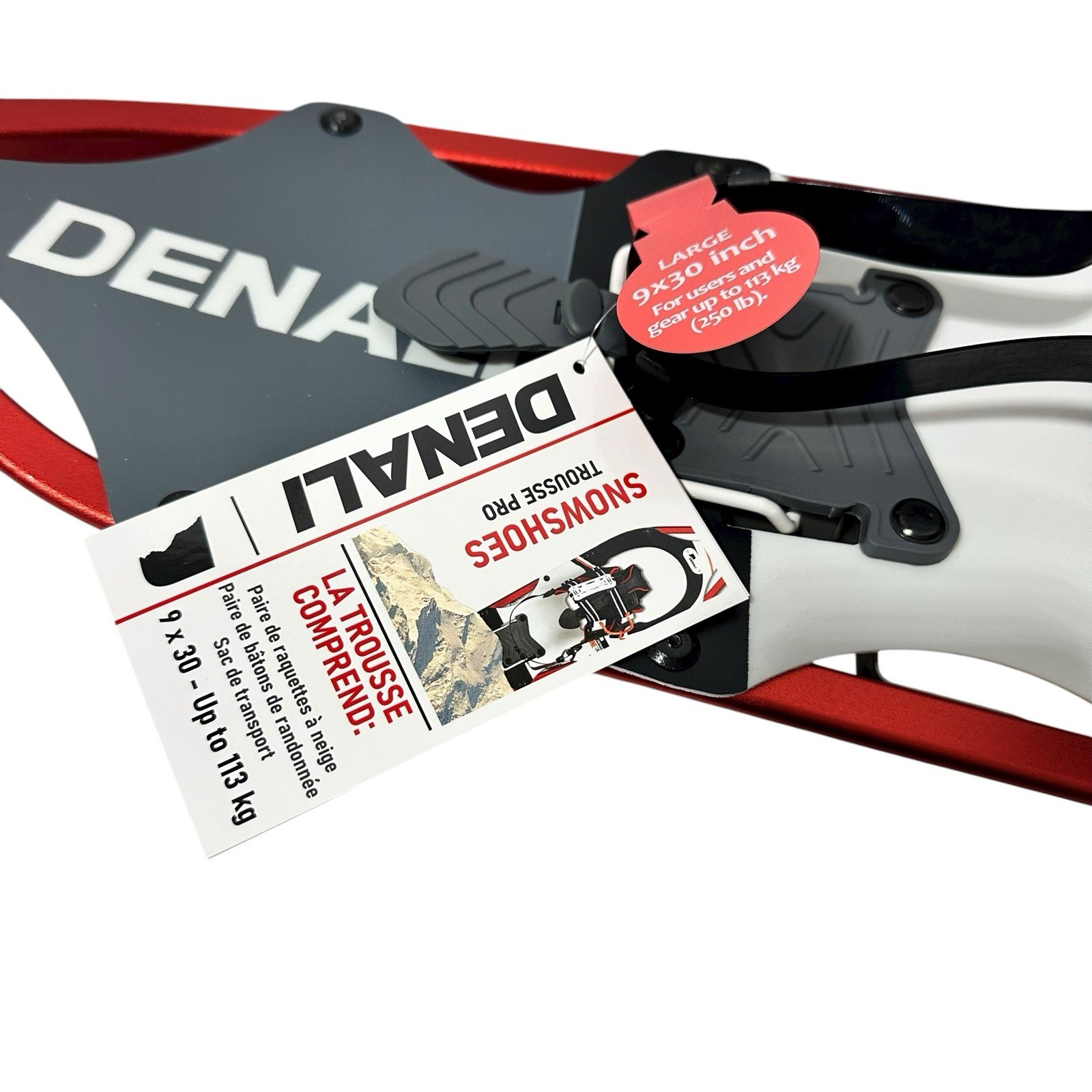 Denali Sawtooth Spin Snowshoes 9x30 Winter Hiking Kit w/ Poles & Bag – 250 lb