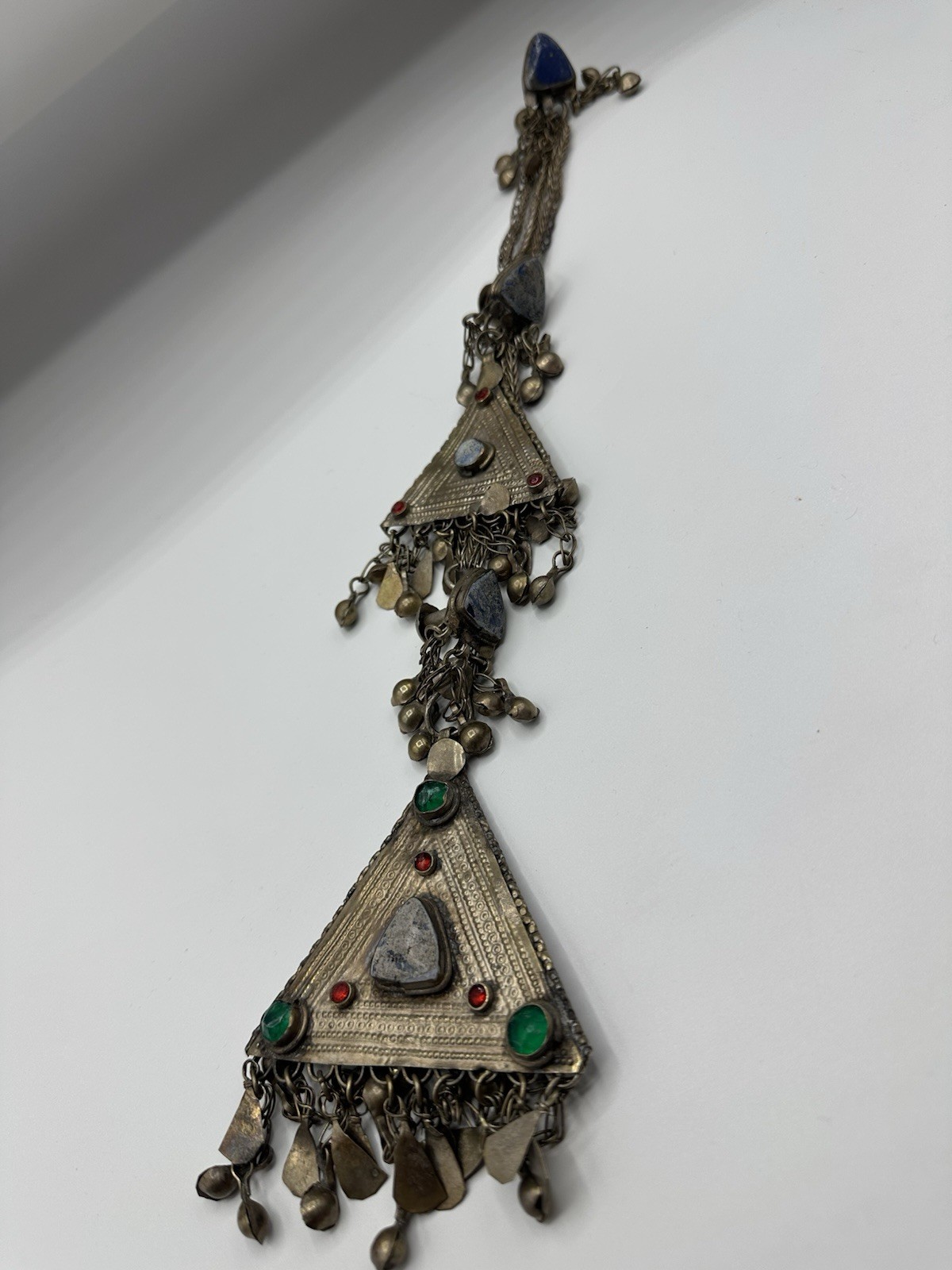 Vtg Tribal Kuchi MultiStones and Alpaca Hair Piece. Sonorous rattling.See pics.