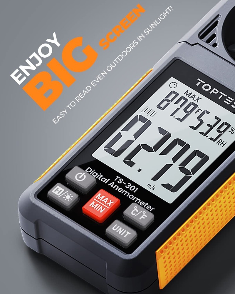 Digital Anemometer, Wind Speed Meter with 2.26-inch Big Backlight LCD Screen,...