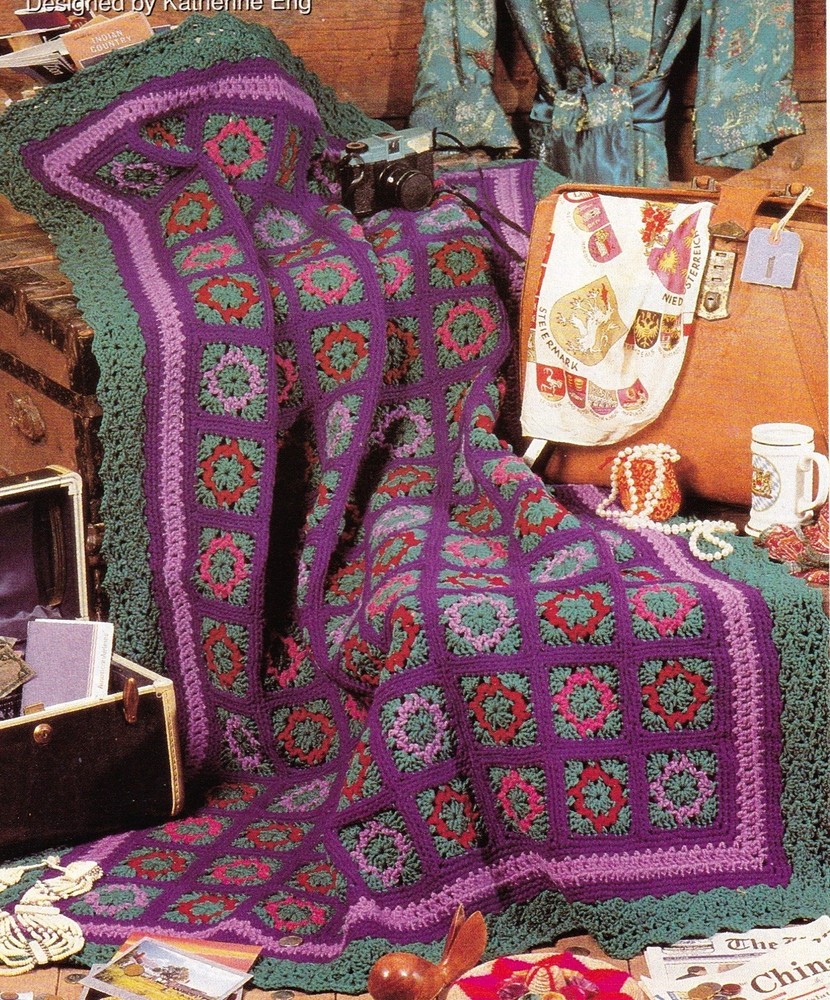 EXOTIC Trip Around The World Afghan/Crochet Pattern INSTRUCTIONS ONLY