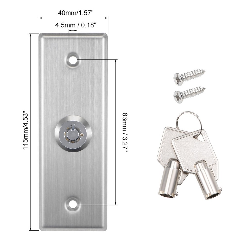 Key Switch Lock On Off Exit Door Lock Release SPST for Access Control 2 Keys