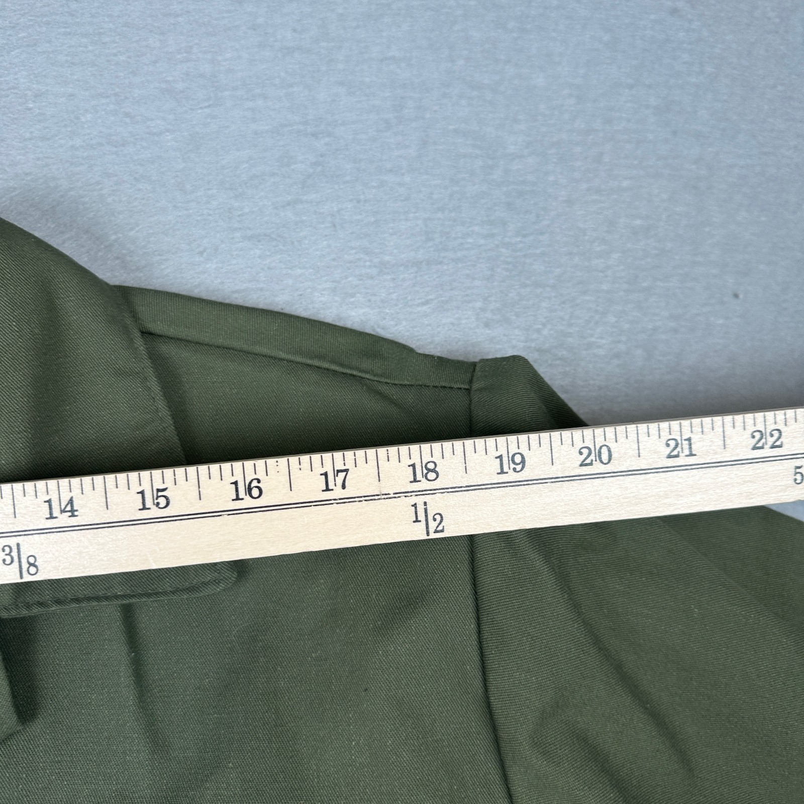 Vintage Military Utility Shirt Mens 17.5 Fits XL OG 507 Vietnam Era Dura Press