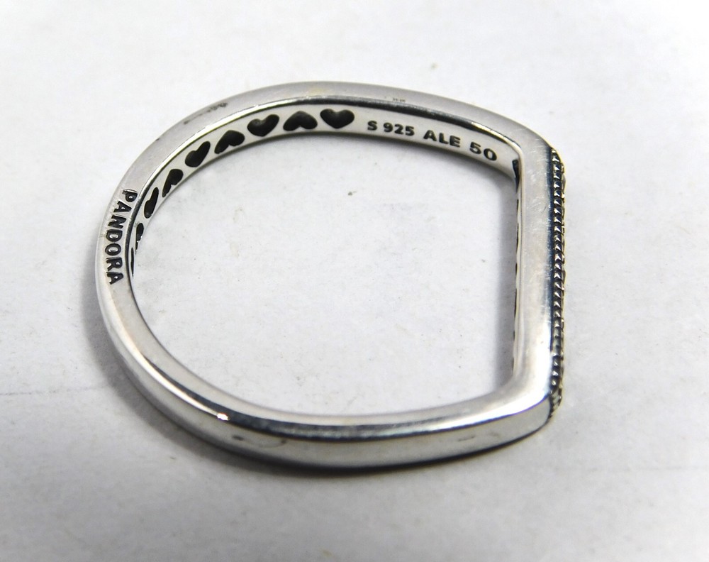 Authentic Pandora Ring, Bar Ring, Clear CZ, #199041C01