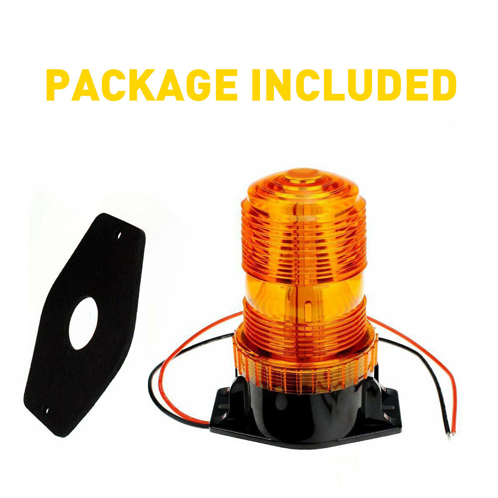 2X Amber LED Rotating Strobe Light Rooftop Flash Beacon Strobe Warning Lamp