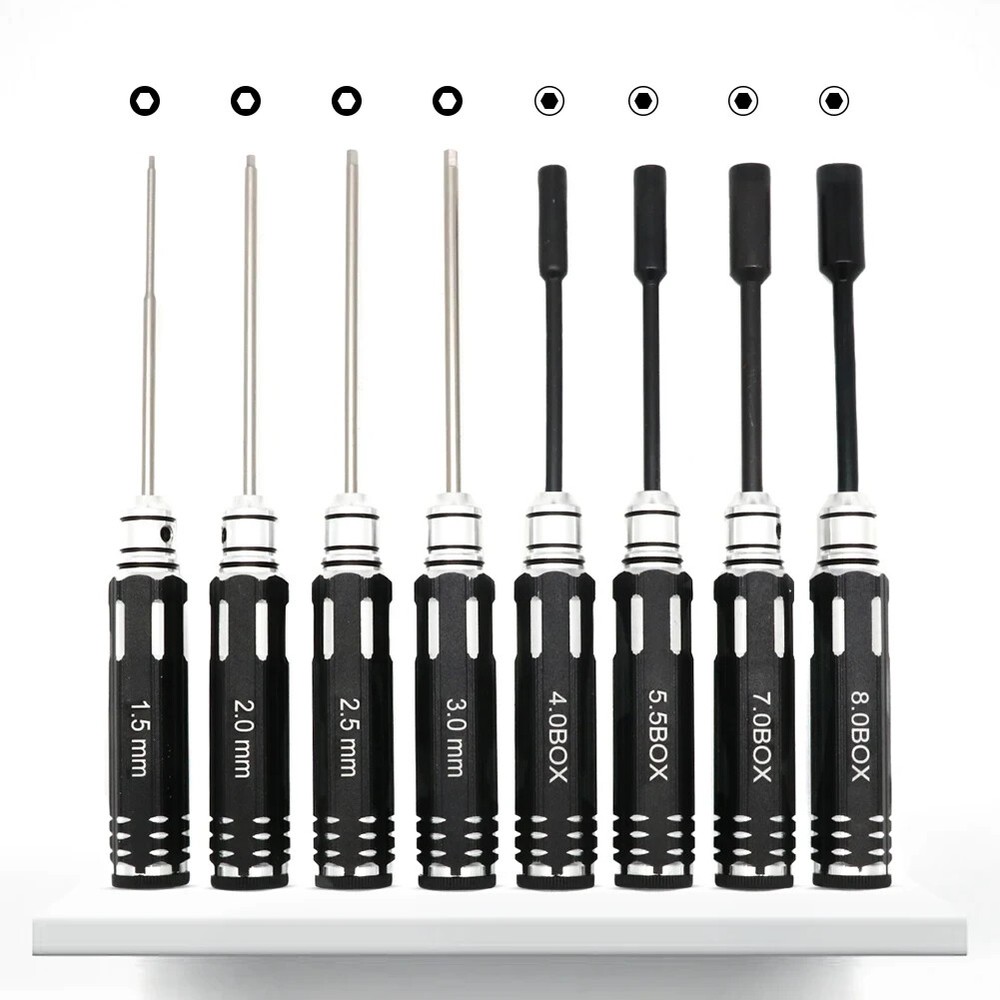 RC Hex Driver Set - 16pcs Hex Allen Screwdriver Kit Hex Nut Driver Set RC Tool