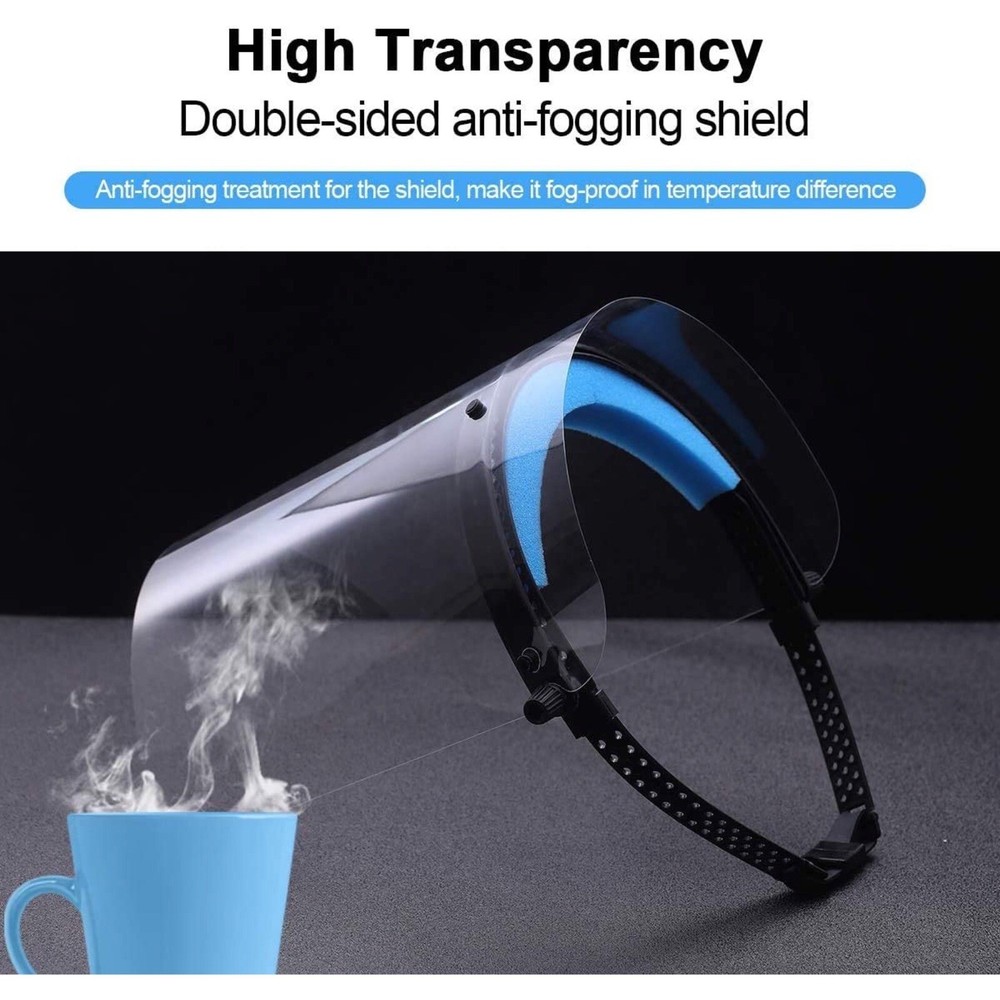 Clear Face Shield Visor Safety Reusable Protective Adjustable Headgear 3 Pack