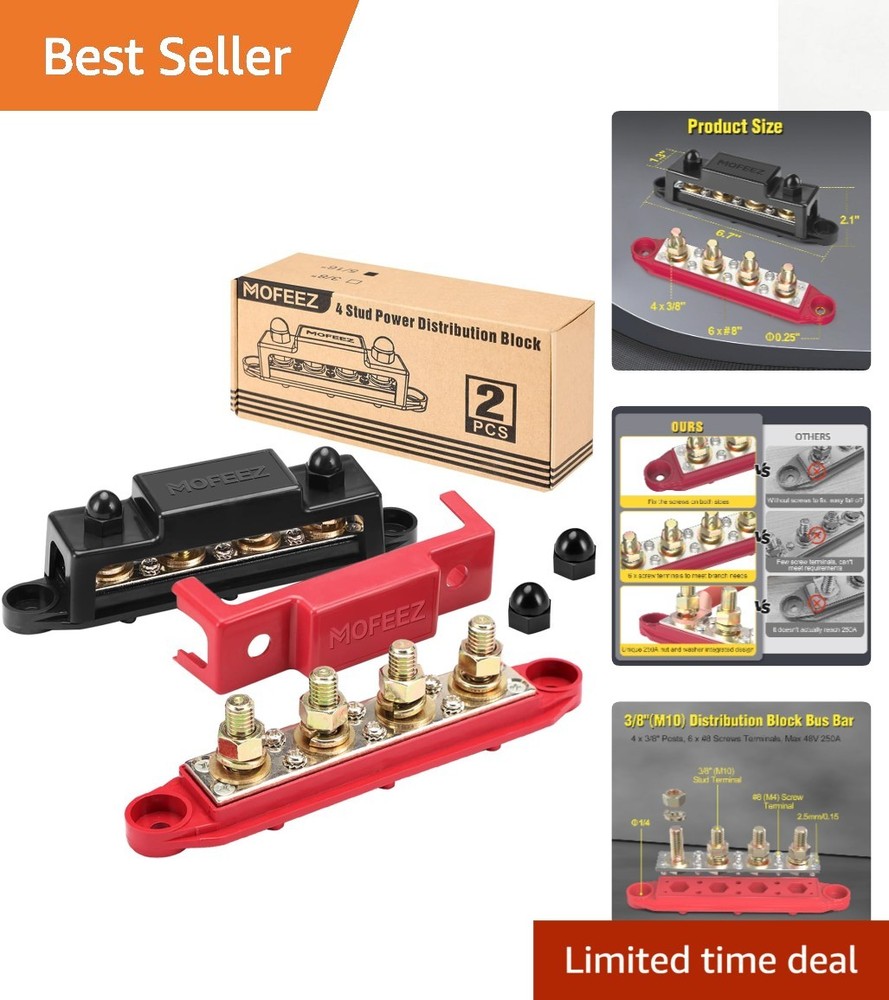 Advanced Power Distribution Block Bus Bar - 4 Post Design, 48V, High Efficiency