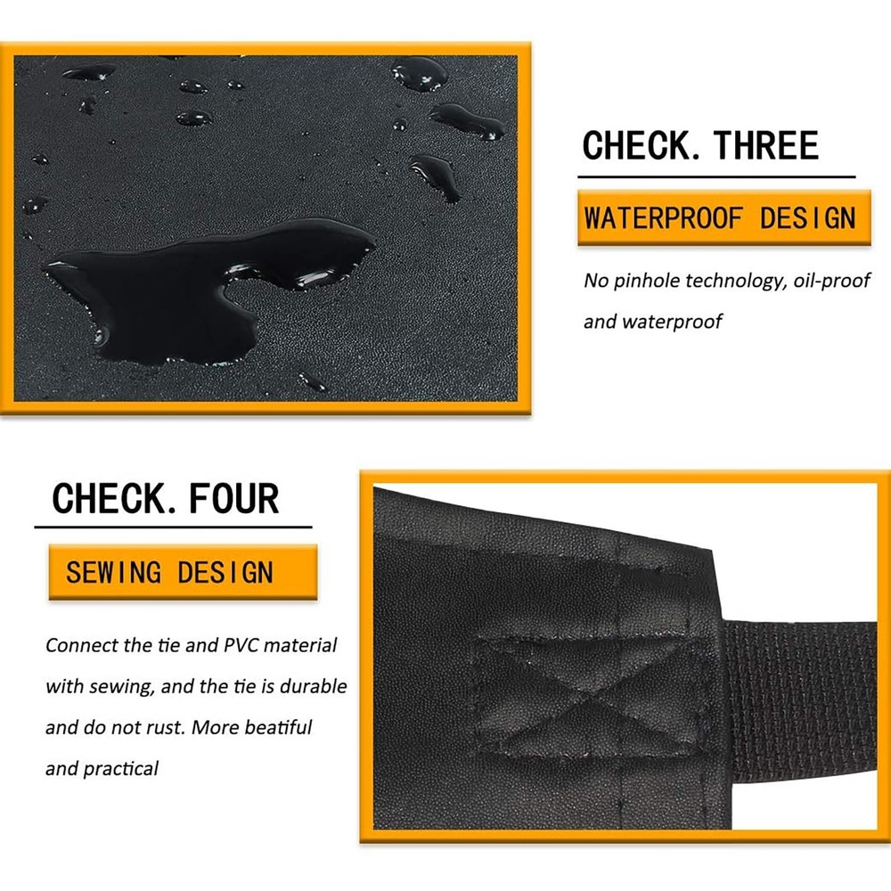 Homsolver 2 Pack Waterproof Rubber Standard, Black Aprons Without Pockets