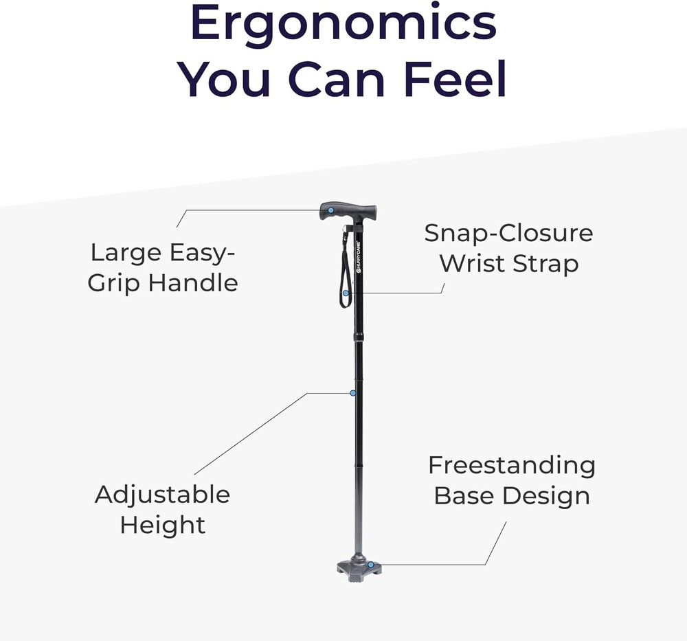 Foldable Walking Cane with T Handle