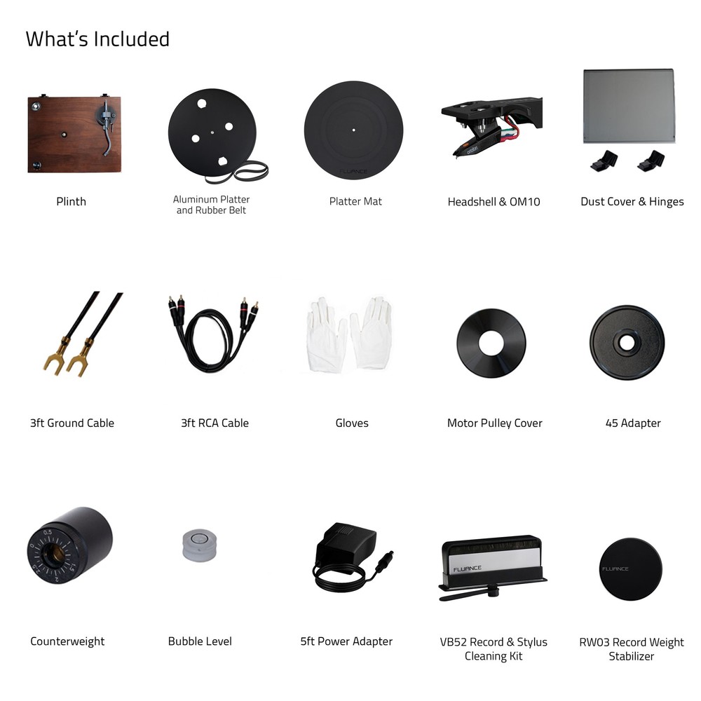 Fluance RT82 Reference Turntable with Record Weight and Vinyl Cleaning Kit