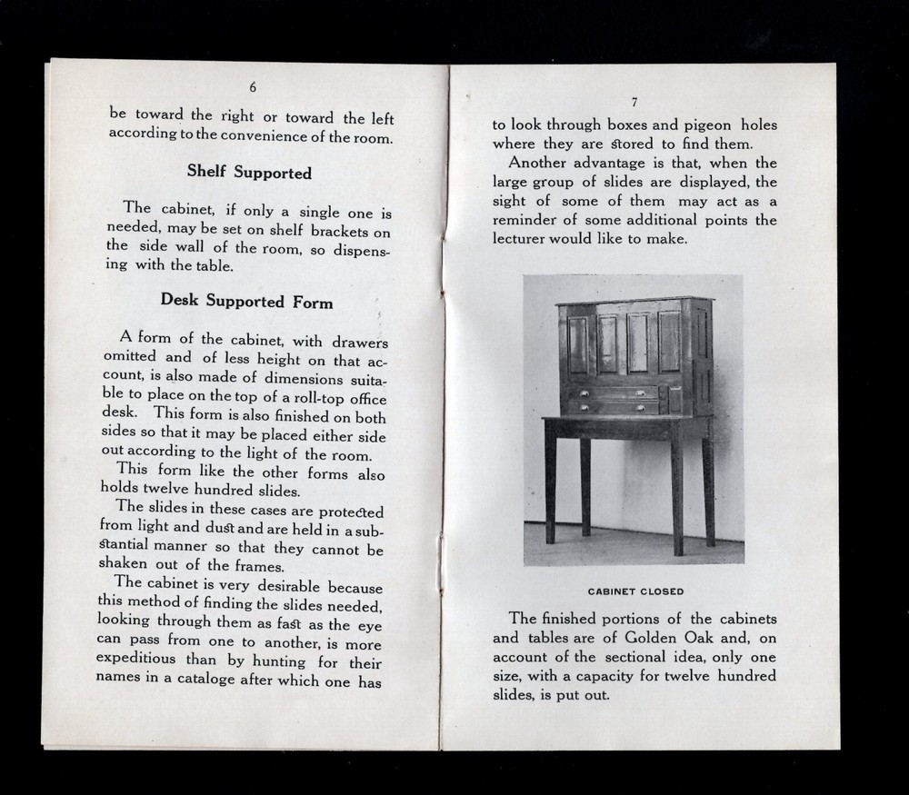 Lantern Slide Cabinet G Moler The Moler Booklet Insert Ithaca 1925 & Cover z46