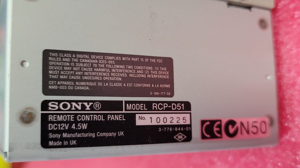 Sony Camera RCP-D51 Remote Control Panel with dial-style controller Untested