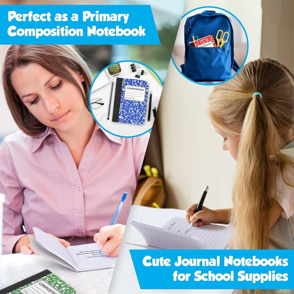 Mini Composition Notebooks, Mini Composition Books Bulk, Small Pocket Notebook,